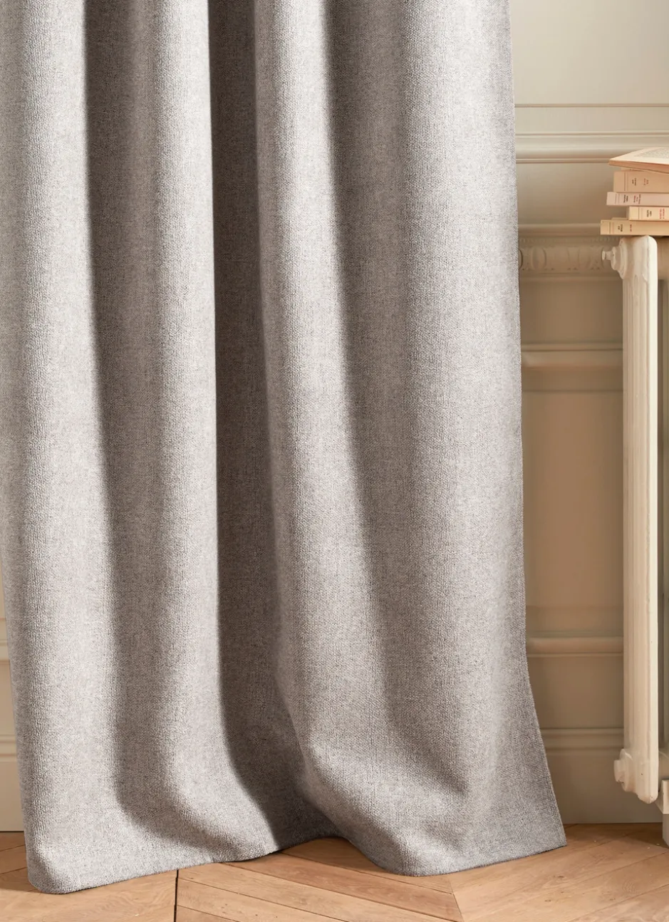 RIDEAU OBSCURCISSANT EN VELOURS CHENILLE TAUPE CLAIR