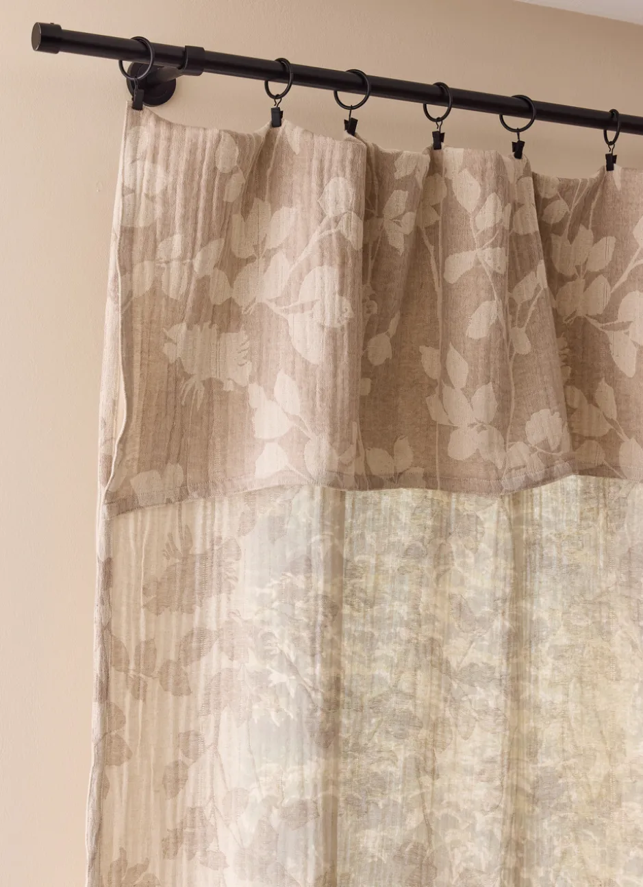 RIDEAU RÉVERSIBLE EN COTON JACQUARD VÉGÉTAL NATUREL