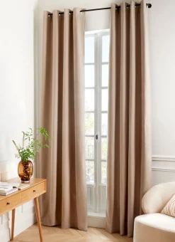 RIDEAU THERMIQUE UNI EFFET VELOURS MAT TAUPE