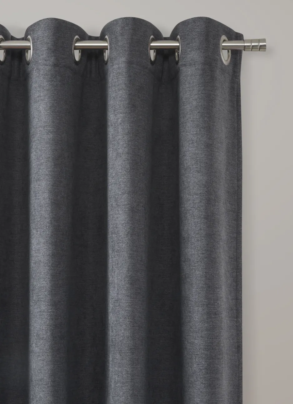 RIDEAU THERMIQUE UNI EFFET VELOURS MAT ANTHRACITE