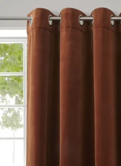 RIDEAU THERMIQUE UNI EN VELOURS DOUBLÉ POLAIRE CAMEL