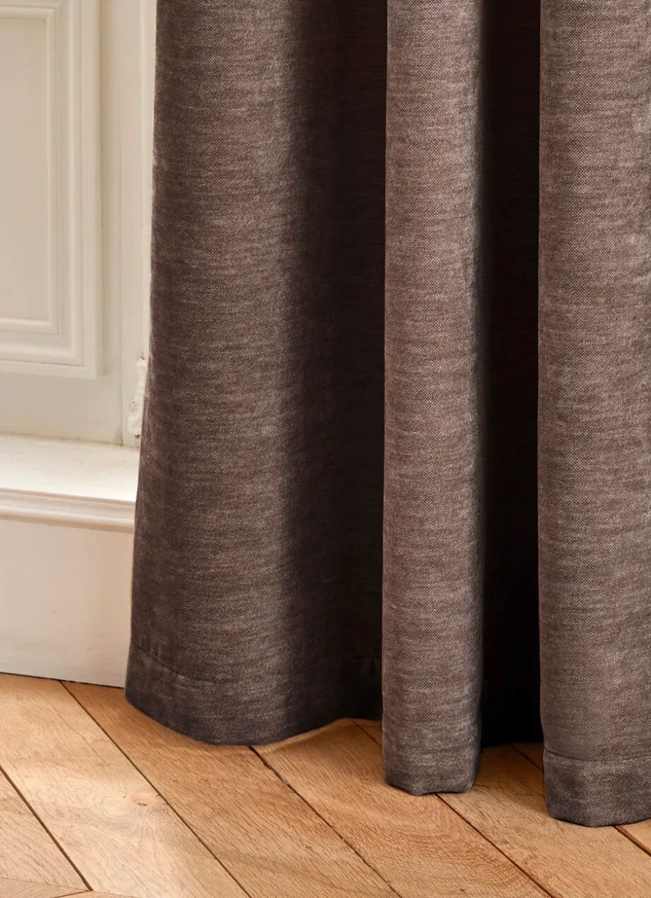 RIDEAU UNI ASPECT VELOURS TOUCHER DOUX CANNA CHOCOLAT