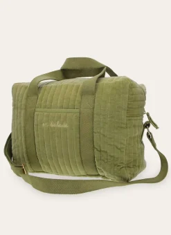 SAC À LANGER EN VELOURS MATELASSÉ KAKI