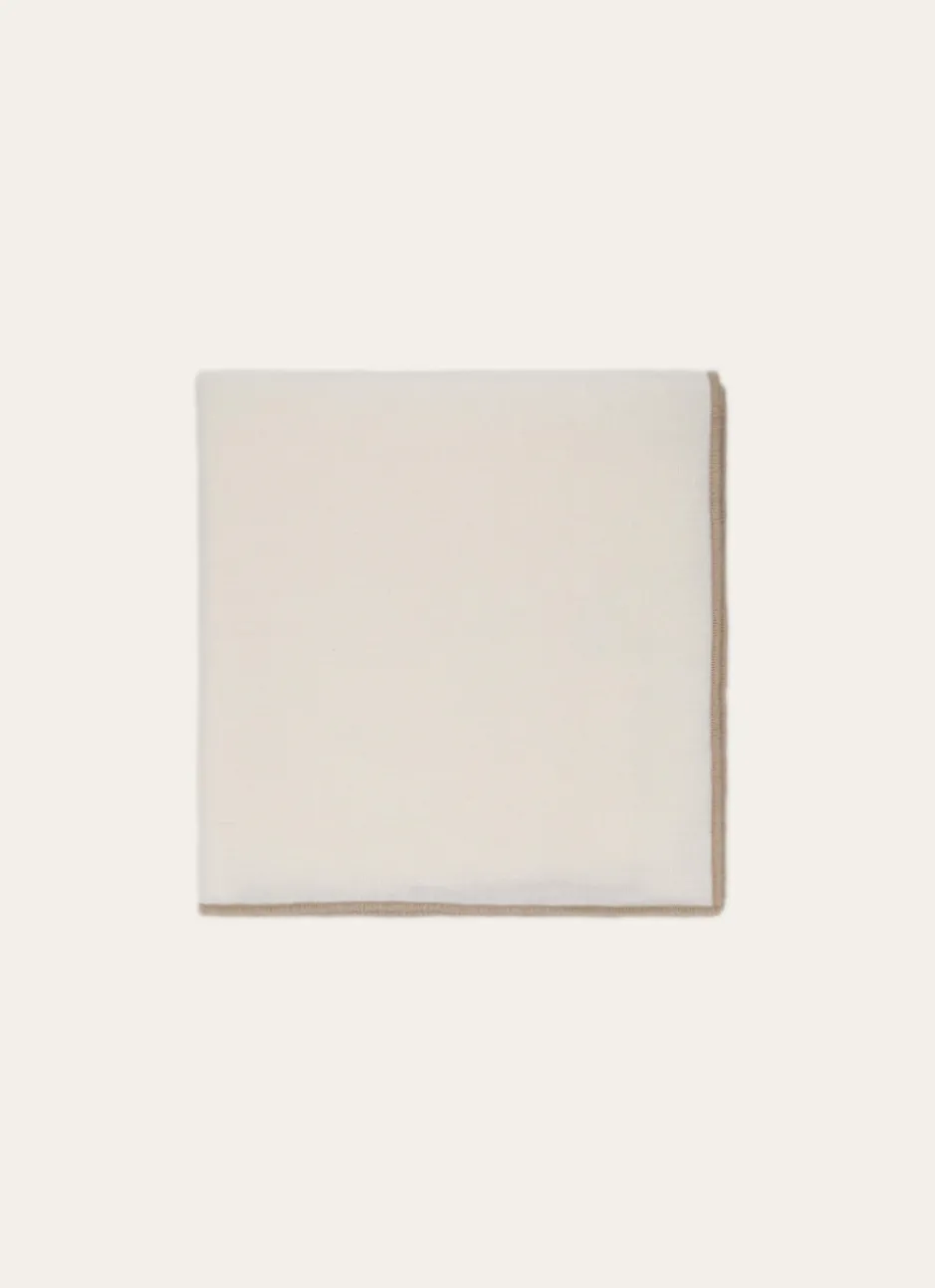 SERVIETTE DE TABLE EN COTON ET LIN BOURDON COLORÉ ECRU