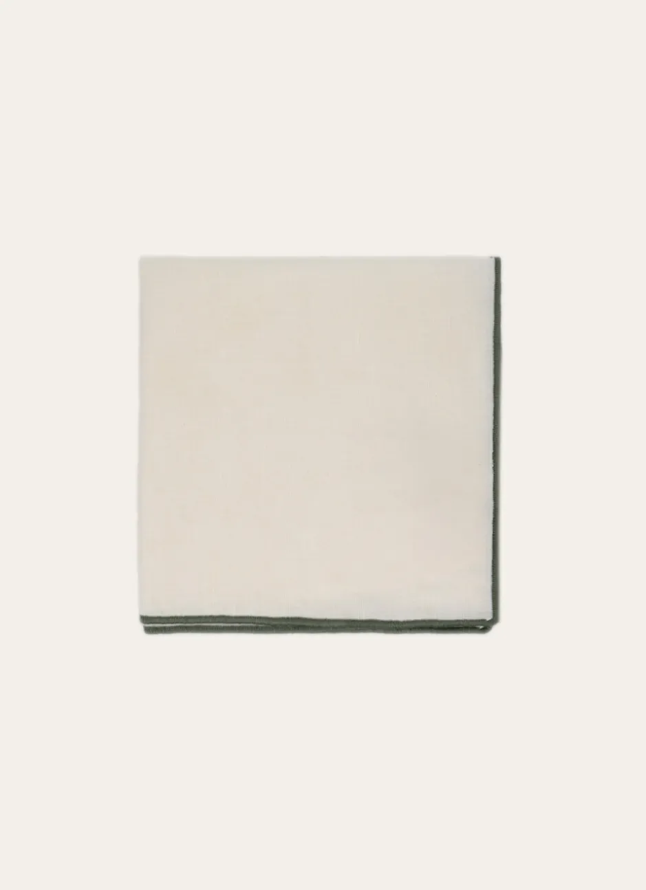 SERVIETTE DE TABLE EN COTON ET LIN BOURDON COLORÉ ECRU