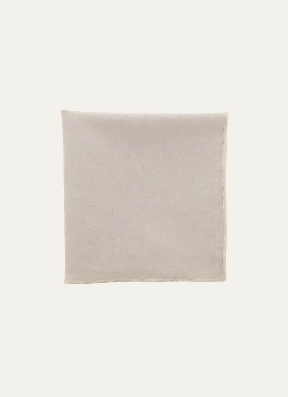 SERVIETTE DE TABLE EN COTON ET LIN BOURDON COLORÉ MASTIC