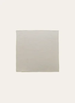 SERVIETTE DE TABLE EN COTON ET LIN BOURDON COLORÉ MASTIC