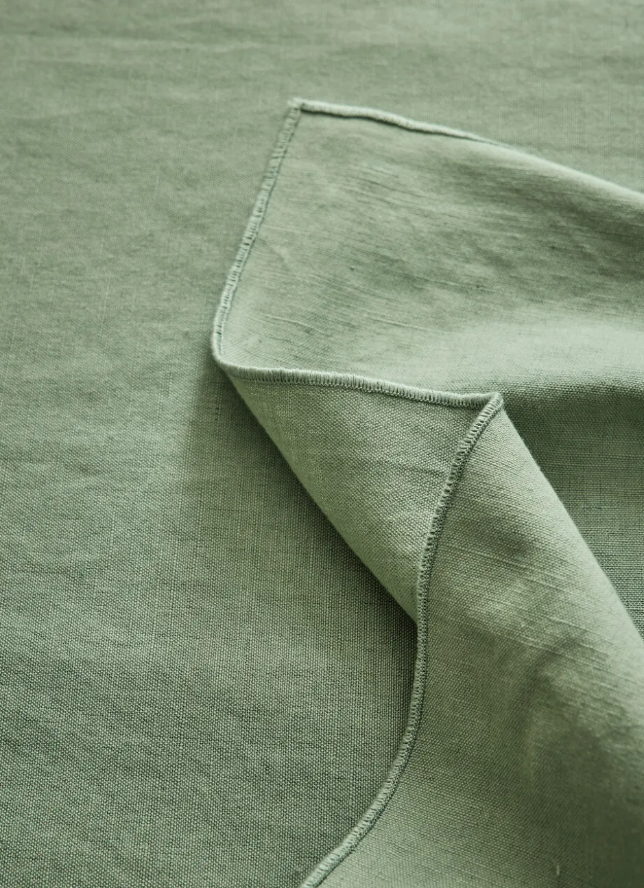 SERVIETTE DE TABLE EN COTON ET LIN BOURDON COLORÉ AMANDE