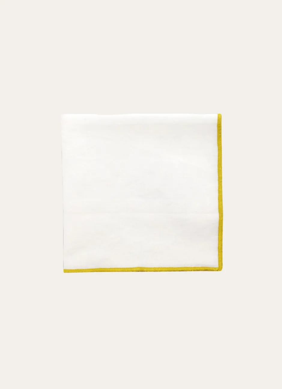 SERVIETTE DE TABLE EN COTON ET LIN BOURDON COLORÉ JAUNE