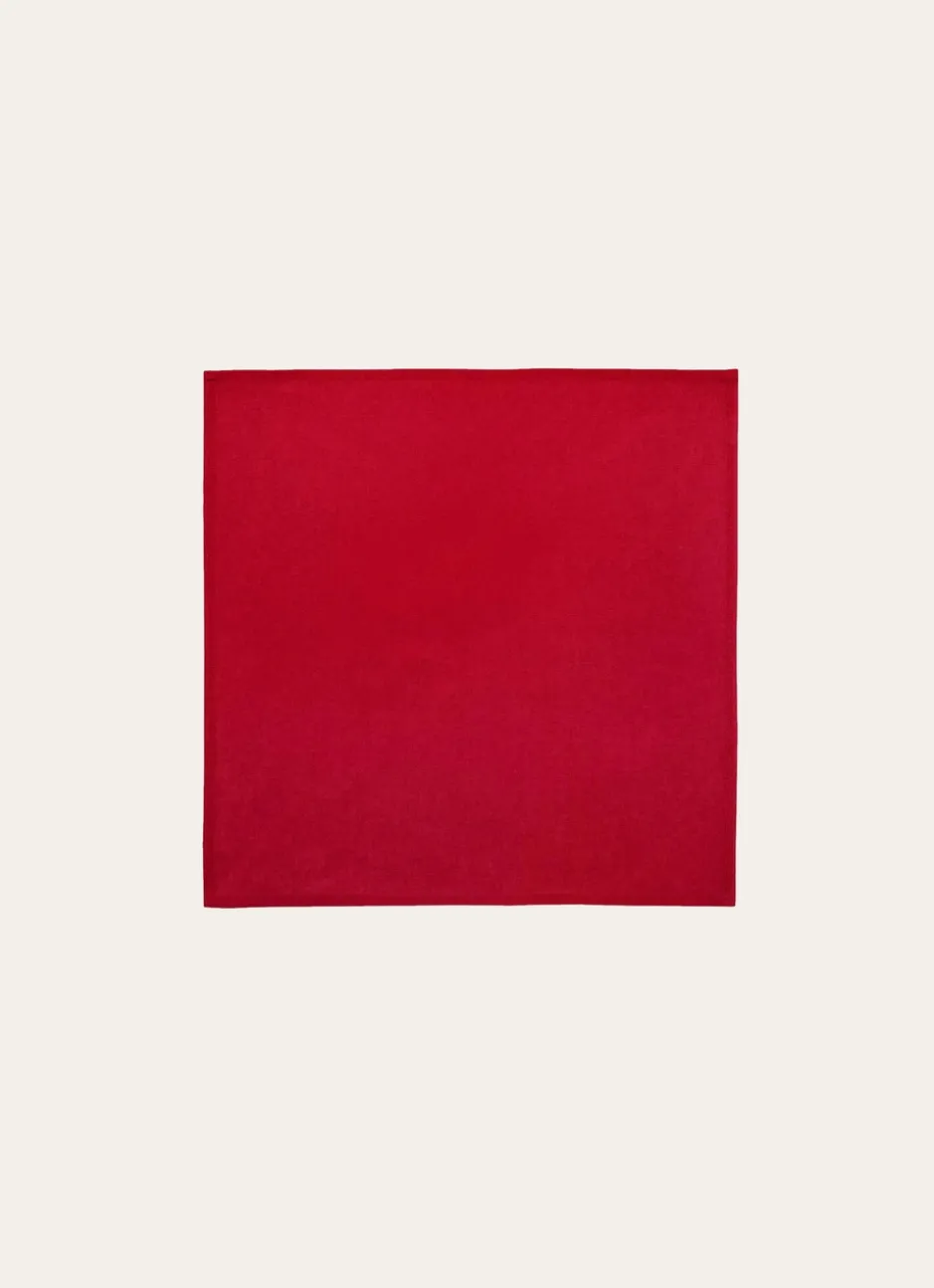 SERVIETTE DE TABLE UNIE EN COTON BORDEAUX