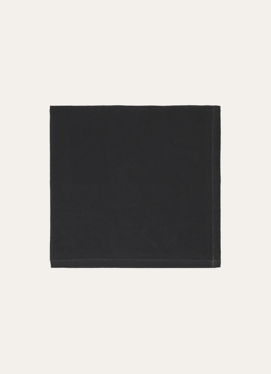 SERVIETTE DE TABLE UNIE EN COTON ANTHRACITE