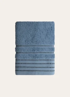 SERVIETTE DE TOILETTE COTON DÉTAILS POINTS BLEU