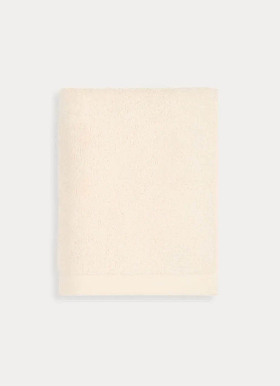 SERVIETTE DE TOILETTE EN COTON ET SOIE AGNES ECRU