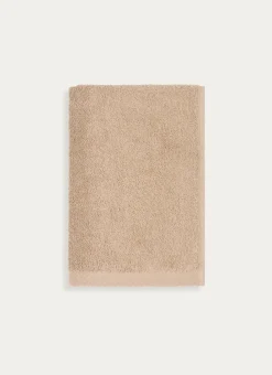 SERVIETTE DE TOILETTE EN COTON UNI BASIL BEIGE FONCÉ