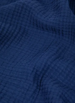 SERVIETTE DE TOILETTE EN GAZE DE COTON ODYSSÉE BLEU MARINE