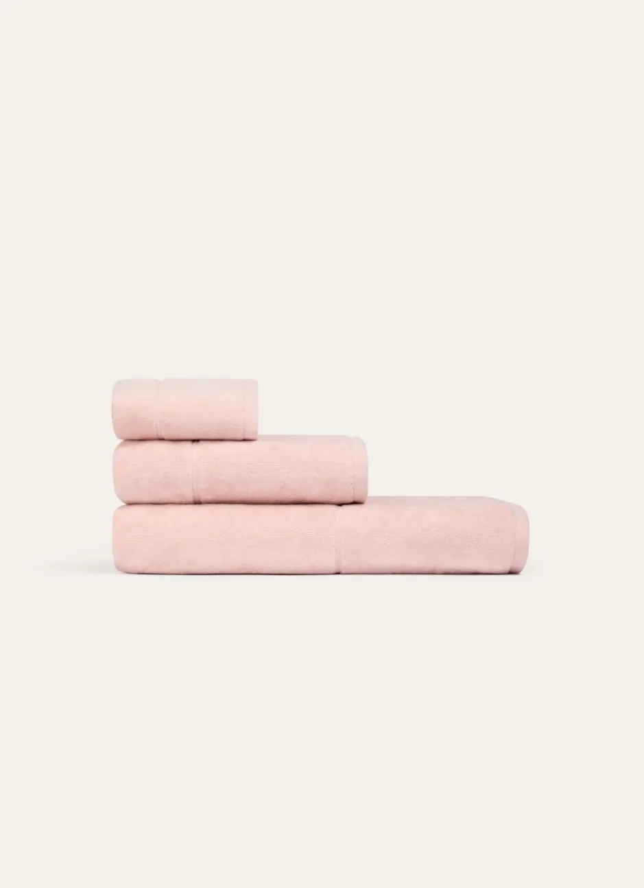 SERVIETTE DE TOILETTE EN VELOURS BRODÉE 500GR ROSE