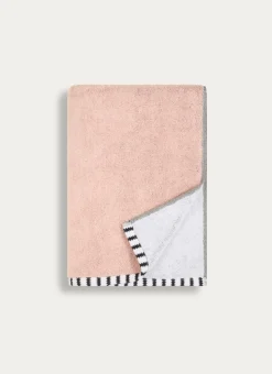 SERVIETTE DE TOILETTE JACQUARD MOTIF FLORAL ROSE