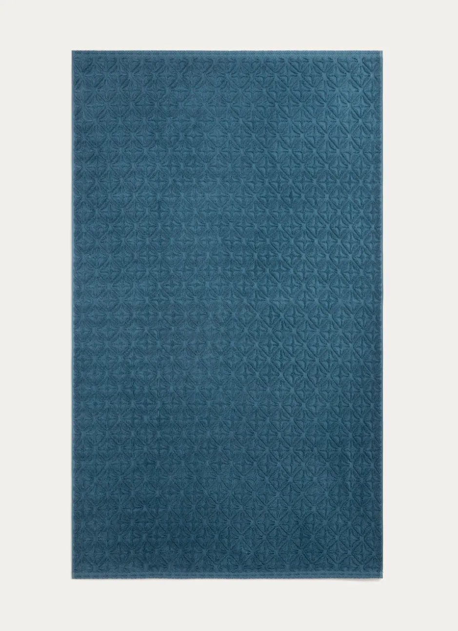SERVIETTE DE TOILETTE JULIAN À MOTIF GÉOMÉTRIQUE BLEU