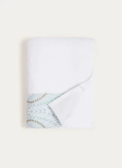 SERVIETTE DE TOILETTE SABRINA A LITEAU FANTAISIE BLANC