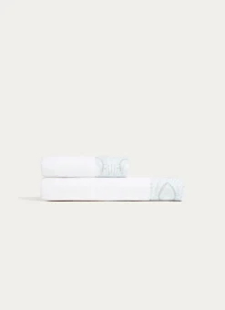 SERVIETTE DE TOILETTE SABRINA A LITEAU FANTAISIE BLANC