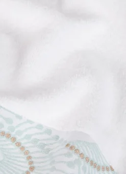 SERVIETTE DE TOILETTE SABRINA A LITEAU FANTAISIE BLANC