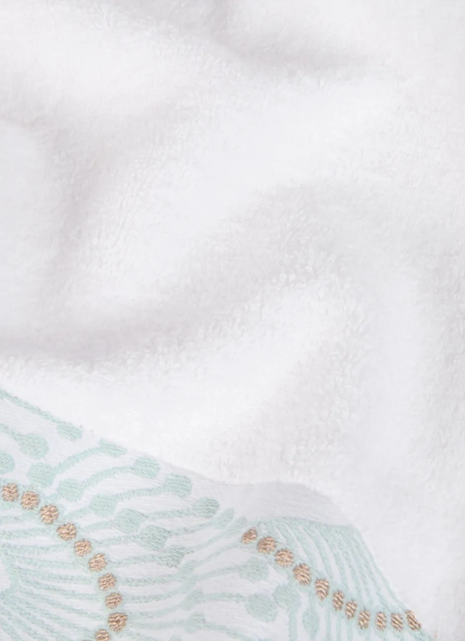 SERVIETTE DE TOILETTE SABRINA A LITEAU FANTAISIE BLANC