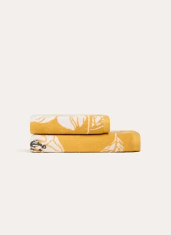 SERVIETTE DE TOILETTE SAIKO JAUNE/BLANC