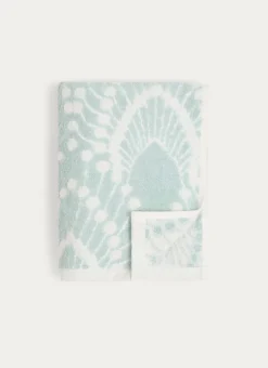 SERVIETTE DE TOILETTE SERENA EN JACQUARD BLEU CLAIR