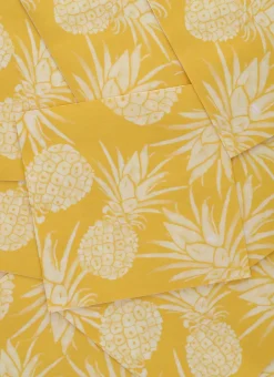 SERVIETTE EN PAPIER MOTIF ANANAS JAUNE