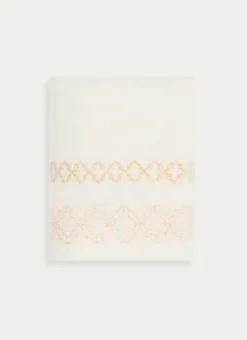 SERVIETTE INVITÉ BORDURE JACQUARD SHEHERAZADE BLANC CASSÉ