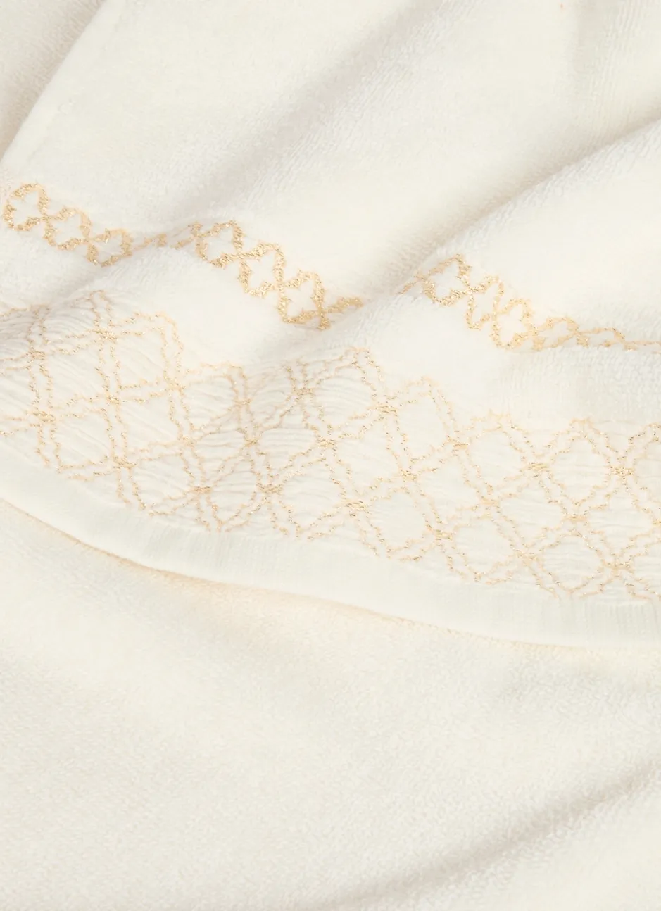SERVIETTE INVITÉ BORDURE JACQUARD SHEHERAZADE BLANC CASSÉ