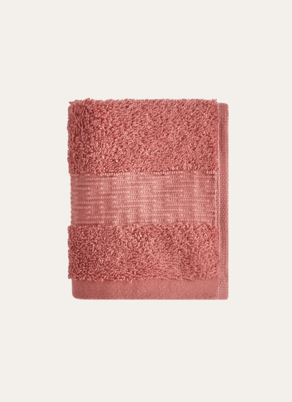 SERVIETTE INVITÉ COTON BIO JACQUARD GAUFRÉ 450GR SIENNE