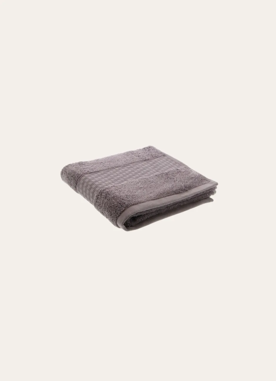 SERVIETTE INVITÉ COTON BIO JACQUARD GAUFRÉ 450GR CENDRE