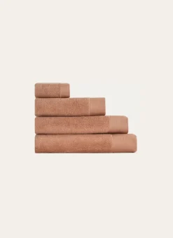 SERVIETTE INVITÉ COTON MOELLEUX ZÉRO TORSION BEIGE ROSE