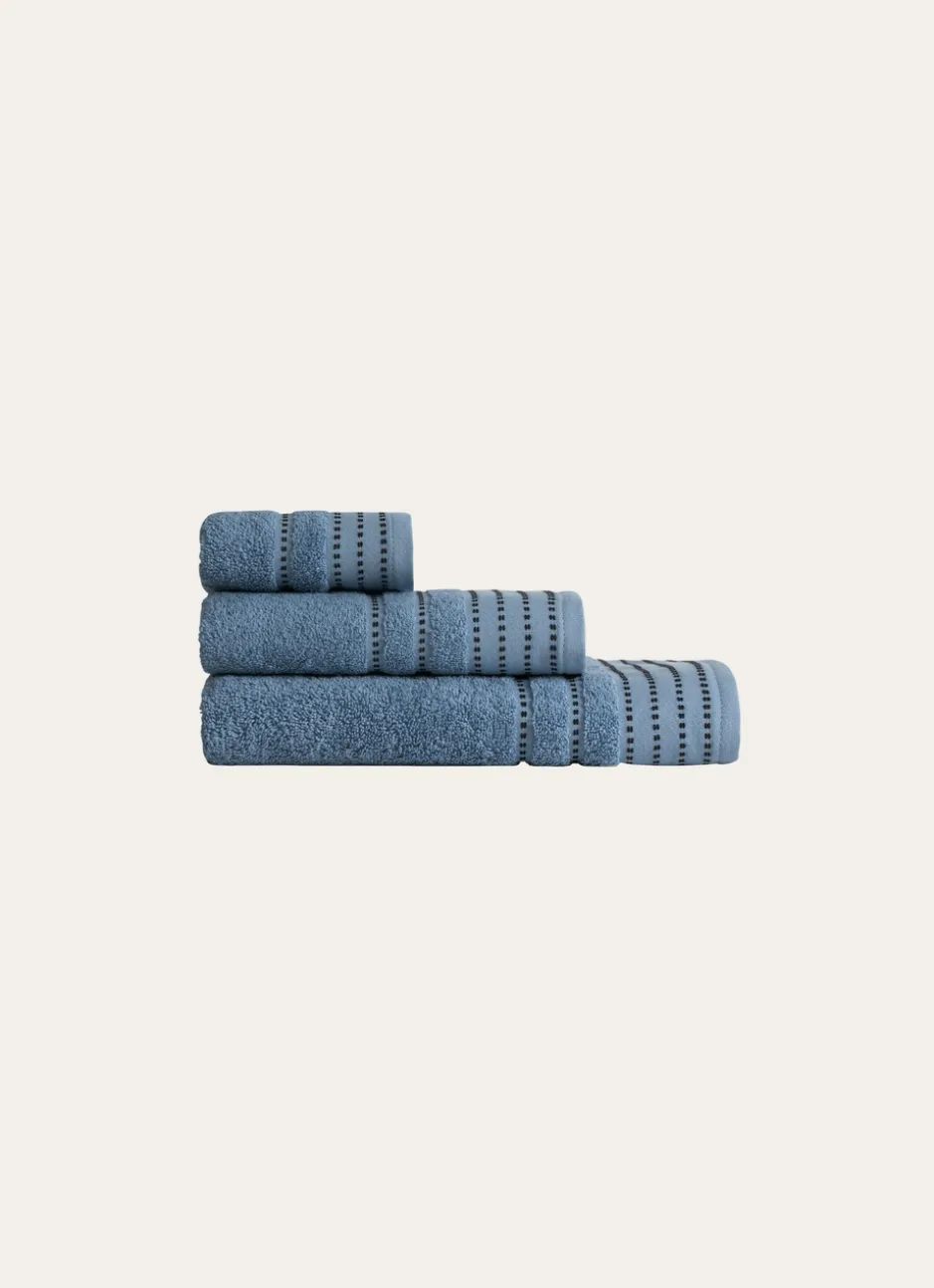 SERVIETTE INVITÉ EN COTON DÉTAILS POINTS BLEU