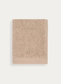 SERVIETTE INVITÉ EN COTON UNI BASIL BEIGE FONCÉ