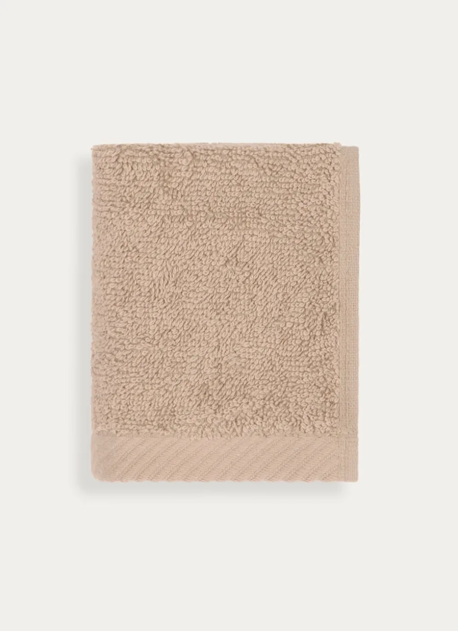 SERVIETTE INVITÉ EN COTON UNI BASIL BEIGE FONCÉ