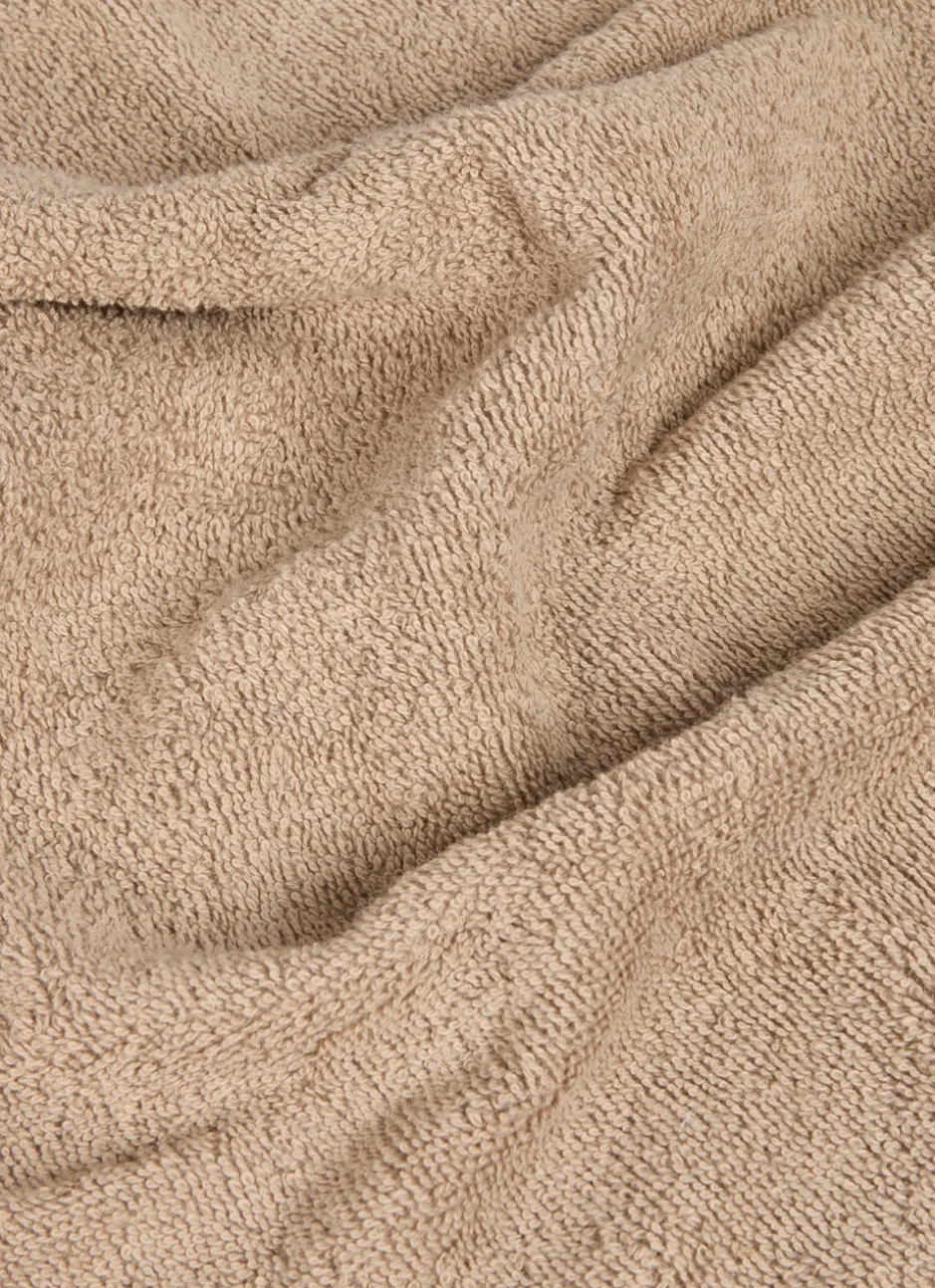 SERVIETTE INVITÉ EN COTON UNI BASIL BEIGE FONCÉ