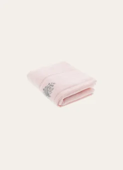 SERVIETTE INVITÉ EN VELOURS BRODÉE 500GR ROSE PÂLE