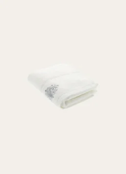 SERVIETTE INVITÉ EN VELOURS BRODÉE 500GR BLANC