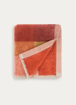SERVIETTE INVITÉ EN VELOURS À CARREAUX ROUGE FONCÉ