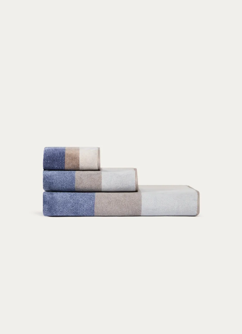 SERVIETTE INVITÉ EN VELOURS À CARREAUX BLEU FONCÉ