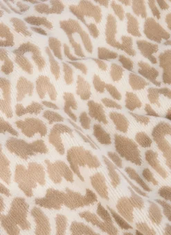 SERVIETTE INVITÉ EN VELOURS À MOTIF LÉOPARD BEIGE CLAIR