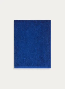 SERVIETTE INVITÉ UNIE JACQUARD CISELÉ BLEU