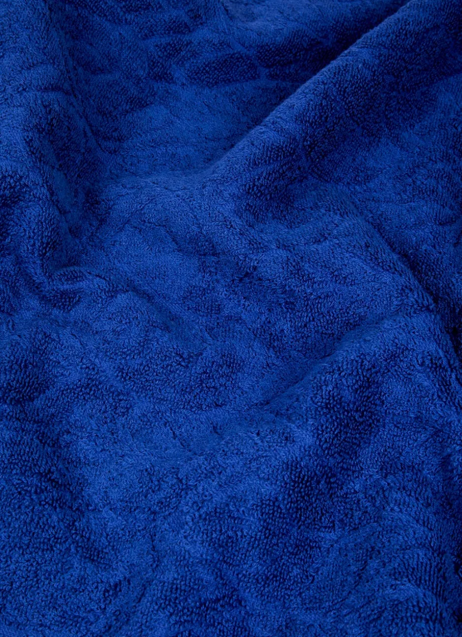 SERVIETTE INVITÉ UNIE JACQUARD CISELÉ BLEU