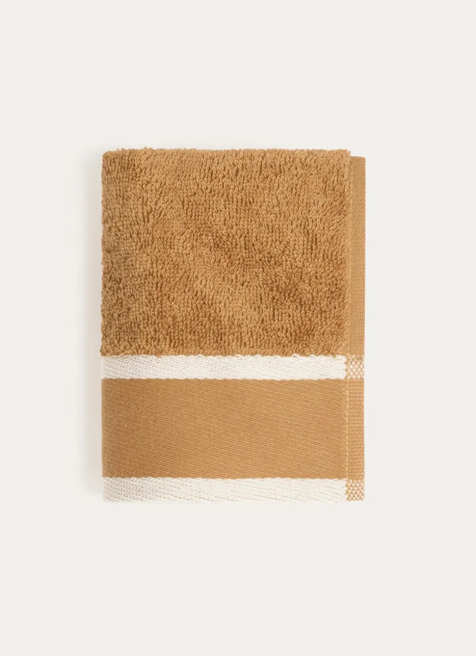 SERVIETTE INVITÉ UNIE À LARGE BORDURE ARTHUR CARAMEL
