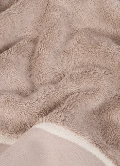 SERVIETTE INVITÉ UNIE À LARGE BORDURE ARTHUR BEIGE FONCÉ
