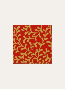 SERVIETTE PAPIER ROUGE/DORE