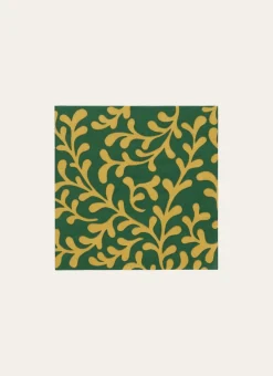 SERVIETTE PAPIER VERT/DORE