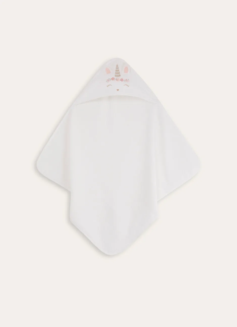 SET CAPE ET GANT LICORNE BLANC